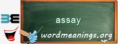 WordMeaning blackboard for assay